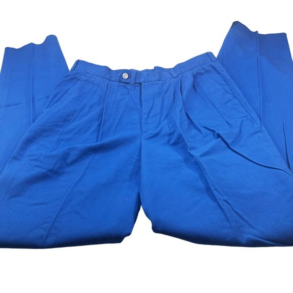 Aureus Men's Sz 36 Pant Pleated Raw Hem Needs To Be Tailored Blue New With Tags - Picture 3 of 16